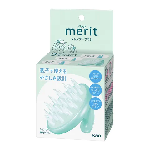 Массажная щётка для мытья волос и головы, Kao Merit Shampoo Brush, 1шт