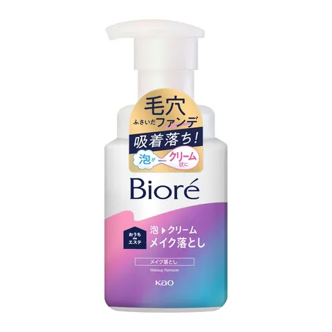 Мусс для снятия макияжа и умывания, цветочный аромат, дозатор, Kao Biore Foam Cream Make up Remover, 210ml