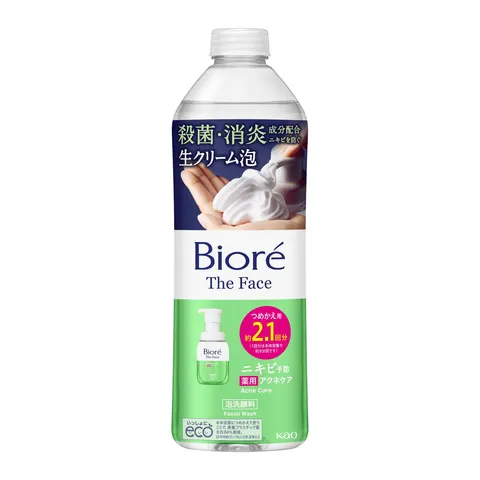 Kao Biore face foam facial cleansing acne care refill, 340ml