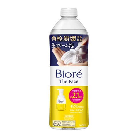 Мусс для умывания, для всех типов кожи, аромат бергамота, запасной блок, Kao Biore Face Foaming Facial Cleanser Smooth, Refill, 340ml
