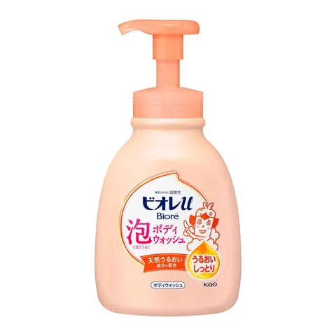 Мыло-пенка для душа, фруктово-цветочный аромат, дозатор, Kao Biore U Foaming Body Wash Moisturizing Pump, 600ml