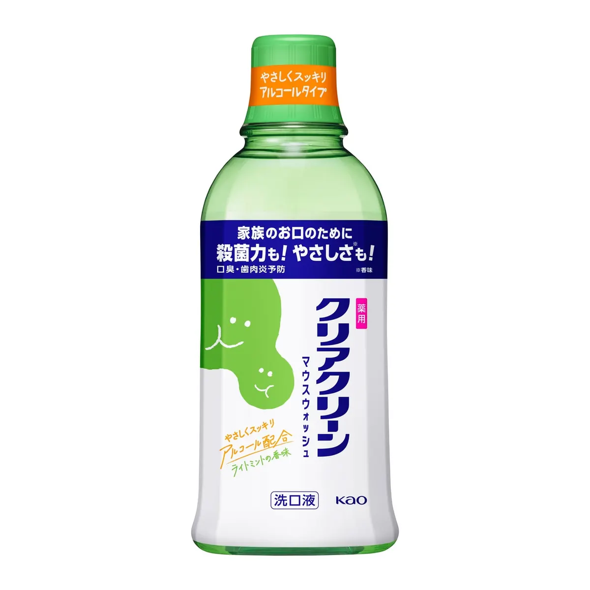 Ополаскиватель для полости рта, профилактика налёта, вкус мяты, Kao Clear Clean Dental Rinse Light Mint, 600ml