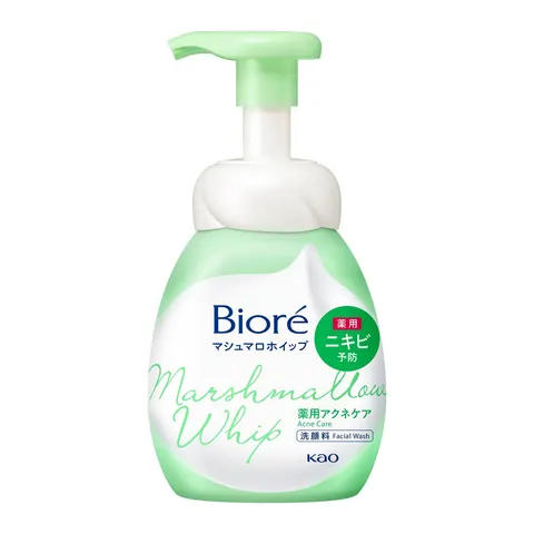 Пенка для глубокого очищения проблемной кожи лица, дозатор, Kao Biore Marshmallow Whip Acne Care, 150ml