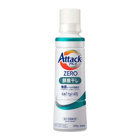 Суперконцентрированный гель для стирки белья (сушка в помещении), Kao Attack ZERO Indoor Drying Large Size, 570g