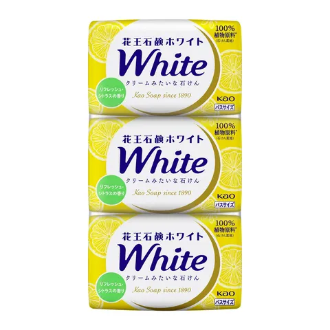 Увлажняющее крем-мыло, аромат цитруса, Kao White Refresh Citrus Bath Size, 130g/3шт