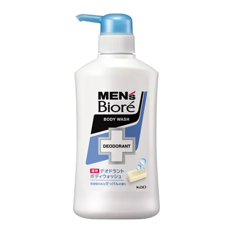 Увлажняющий гель для душа, для мужчин, аромат мыла, дозатор, Kao Men's Biore Deodorant BW Soap Scent, 440ml
