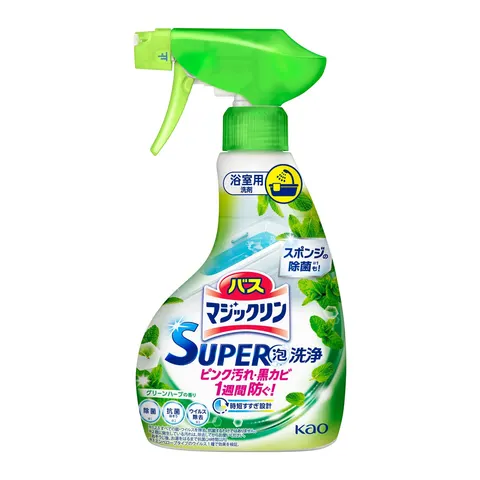Универсальный спрей-пена для уборки ванной комнаты, аромат трав, Kao Magiclean Bath Detergent Super Foam Cleaning Green Herb Scent, 350ml