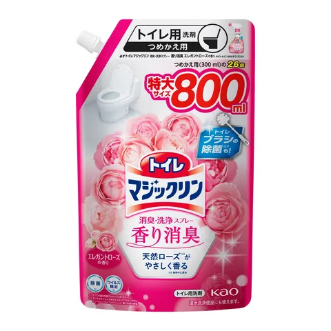 Kao Toilet Magiclean Scented Deodorizer Rose Spout Pouch, 800ml