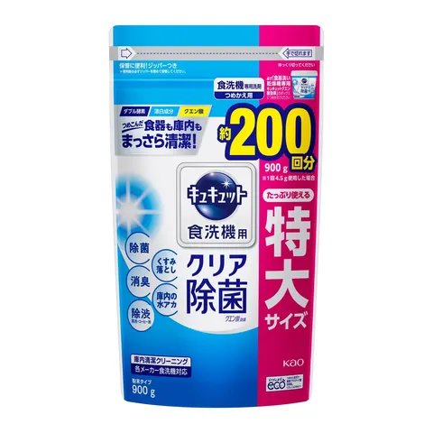 Порошок для посудомоечных машин, на основе лимонной кислоты, Kao Cucute Citric Acid Effect Refill for Dishwasher, 900g