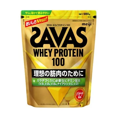 SAVAS Whey Protein 100, сывороточный протеин со вкусом банана, 980 г