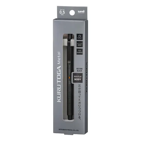 Uni Kuru Toga Metal, механический карандаш 0,5 мм, Nocturne Black