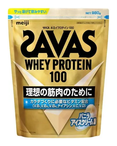 SAVAS Whey Protein 100, сывороточный протеин со вкусом ванильного мороженого, 980 г