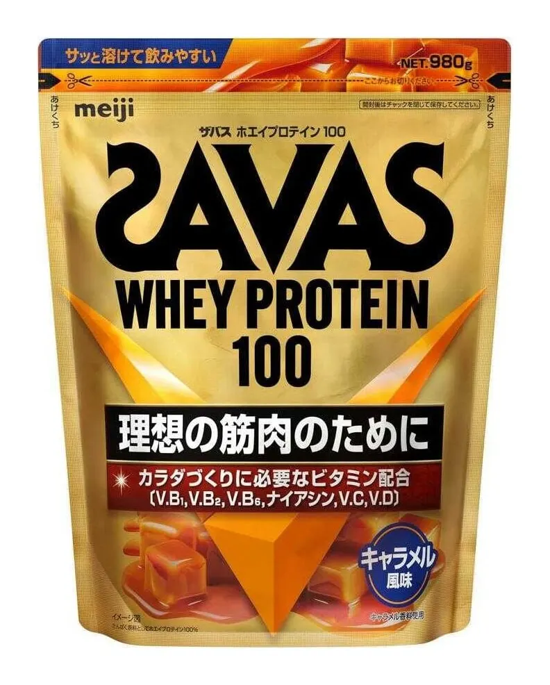 SAVAS Whey Protein 100, сывороточный протеин со вкусом карамели, 980 г