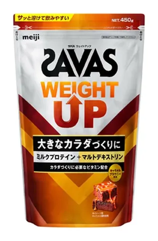 SAVAS Weight Up, протеин для набора массы со вкусом карамельного брауни, 450 г