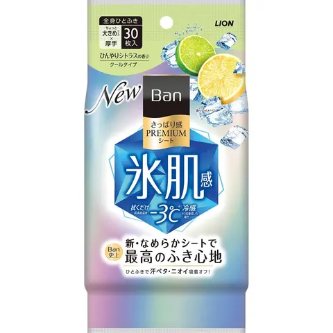 Ban Refreshing Premium Sheet Cool Type Cool Citrus Fragrance, 30pcs