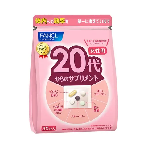 FANCL Vitamin and Mineral Supplement for Women 20+, 30 packets of 5