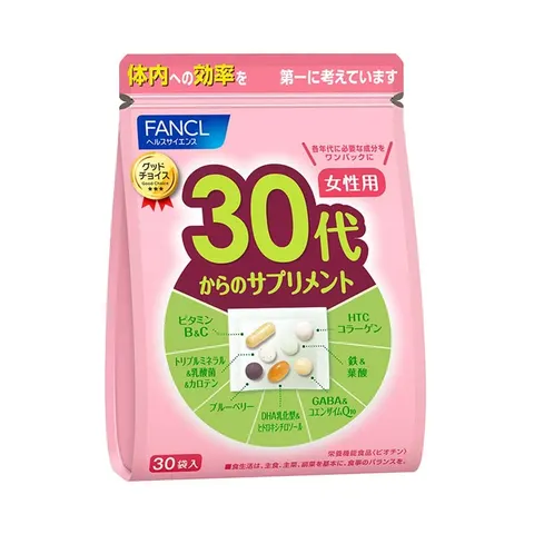 FANCL Vitamin and Mineral Supplement for Women 30+, 30 packets of 7