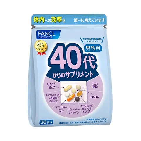FANCL Vitamin and Mineral Supplement for Men 40+, 30 packets of 7