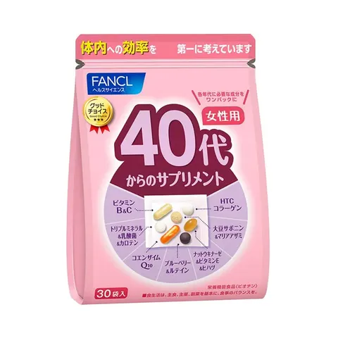 FANCL Vitamin and Mineral Supplement for Women 40+, 30 packets of 7
