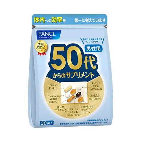 FANCL Vitamin and Mineral Supplement for Men 50+, 30 packets of 7