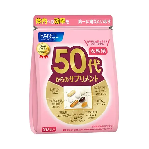 FANCL Vitamin and Mineral Supplement for Women 50+, 30 packets of 7