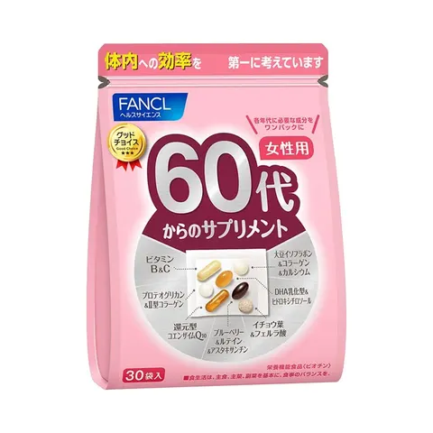 FANCL Vitamin and Mineral Supplement for Women 60+, 30 packets of 7