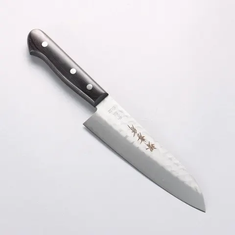 Sakai Takayuki Santoku 165 mm, Aogami (Blue Paper) steel, 3 layer, hammered tsuchime finish