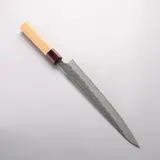 Okinaryu нож суджихики (слайсер) 240 мм, сталь Shirogami №2 (белая бумажная), кованая текстура цутимэ, 2