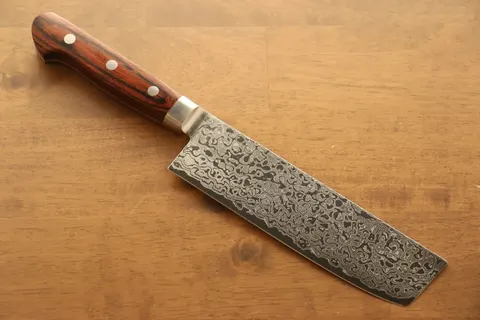 Seisuke Mokusei Nakiri (Vegetable Knife) 165 mm, ZA-18 steel, Damascus, mirror polished