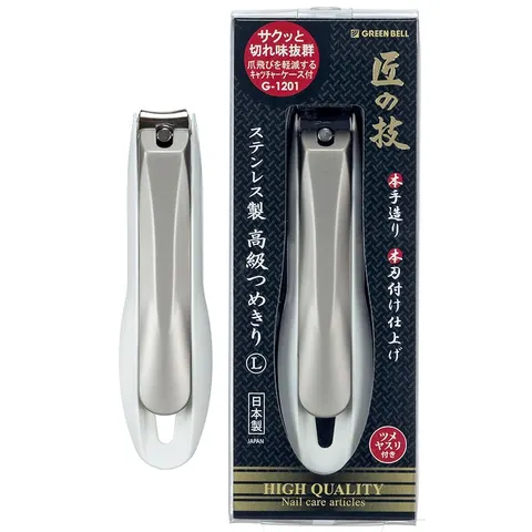 Green Bell nail clipper Takumi no Waza Stainless Nail Clipper L G-1201, 1 pc