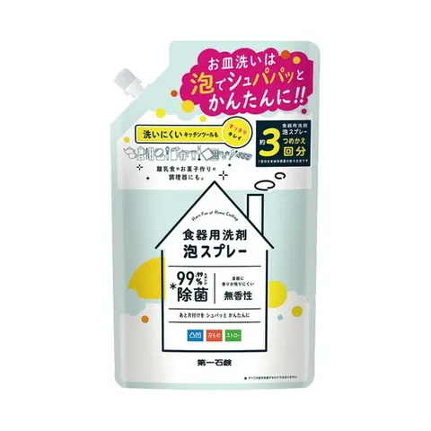 Спрей-пена для мытья посуды, без аромата, запасной блок, Daiichi Sekken Dish Detergent Foam Spray, Refill, 720ml