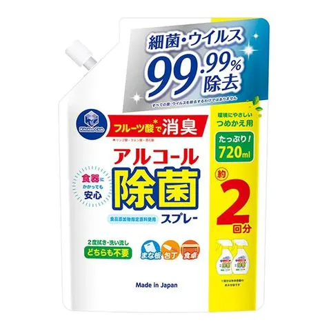 Спрей дезинфицирующий для кухни, запасной блок, Daiichi Soap Kitchen Club Alcohol Sanitizing Spray, Refill, 720ml