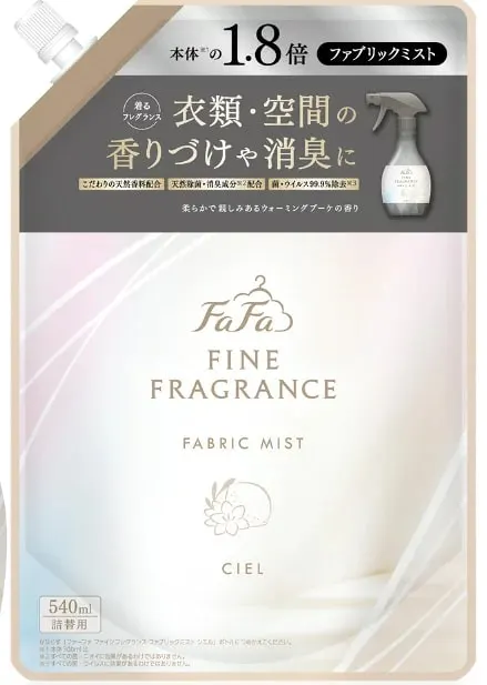 Кондиционер для белья, аромат цветов, запасной блок, NS FaFa Fine Fragrance Fabric Mist Ciel, Refill, 270ml