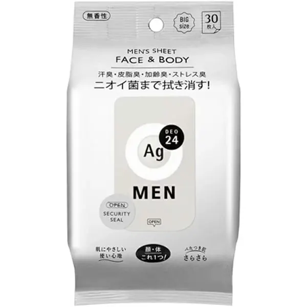 Освежающие салфетки для лица и тела, для мужчин, без аромата, Fine Today AG Deo 24 Men's Sheet Face & Body Unscented, 30шт