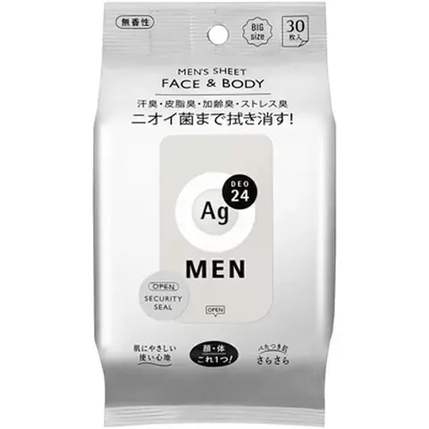 Fine Today AG Deo 24 Men's Sheet Face & Body Unscented, 30 sheets