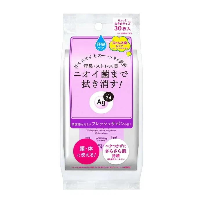 Дезодорирующие влажные салфетки для тела, аромат чистоты, Fine Today AG Deo 24 Clear Shower Sheet Fresh Sabon, 30шт