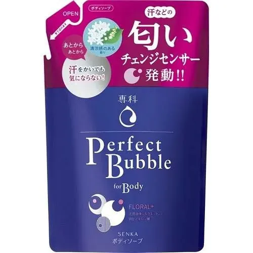 Дезодорирующий гель для душа, аромат цветов, запасной блок, Fine Today Senka Perfect Bubble for Body, Refill, 350ml