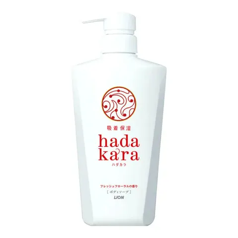 Lion Hadakara Body Soap Fresh Floral Fragrance Main Item, 500ml
