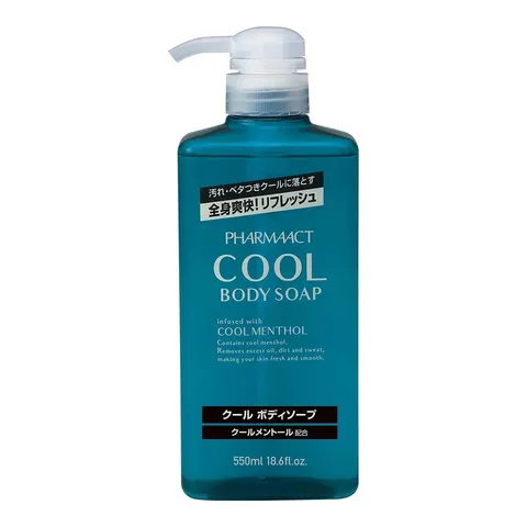 Гель для душа с охлаждающим эффектом, дозатор, Kumano Yushi Pharma Act Cool Body Soap, 550ml