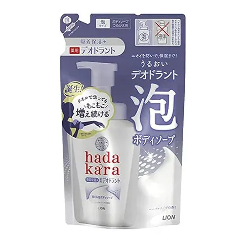 Lion Hadakara Medicated Deodorant Body Soap Herbal Soap Fragrance, Refill, 440ml