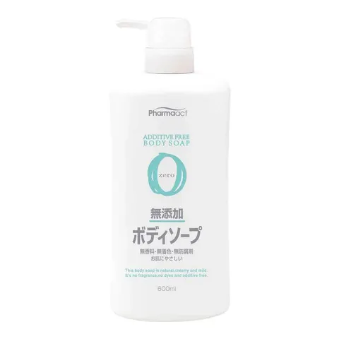 Гель для душа, для чувствительной кожи, дозатор, Kumano Yushi Pharma Act Additive-Free Body Soap, 600ml