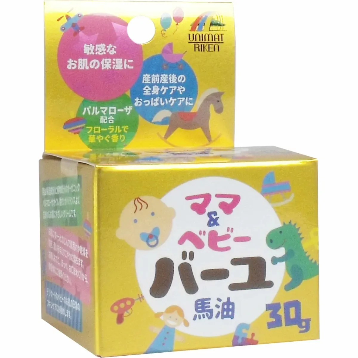 Увлажняющий крем с лошадиным маслом для нежной кожи , UNIMAT RIKEN Mama Baby Bayu, ３０ｇ