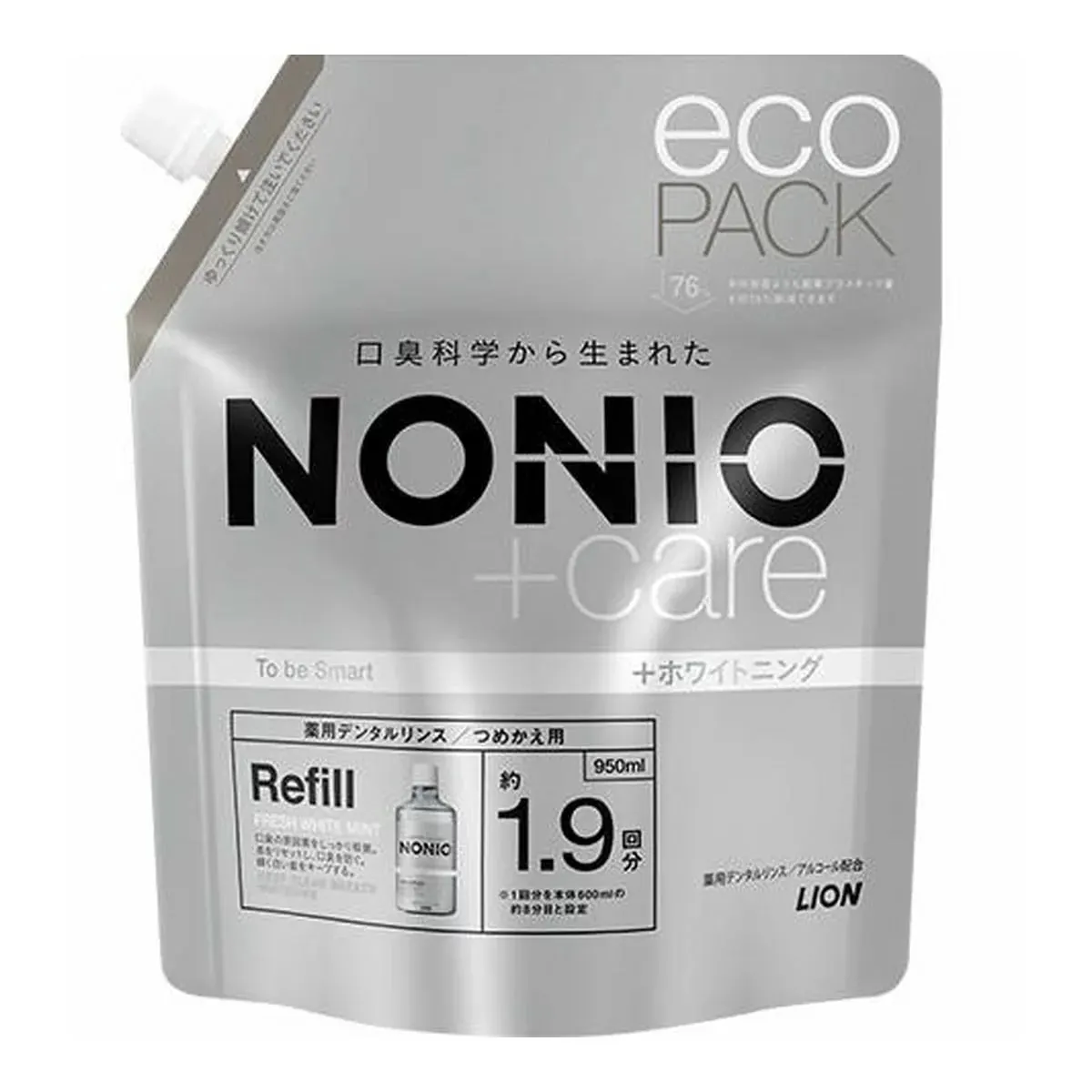 Ополаскиватель для полости рта, от неприятного запаха, запасной блок, Lion Nonio Plus Whitening Dental Rinse Refill, 950ml