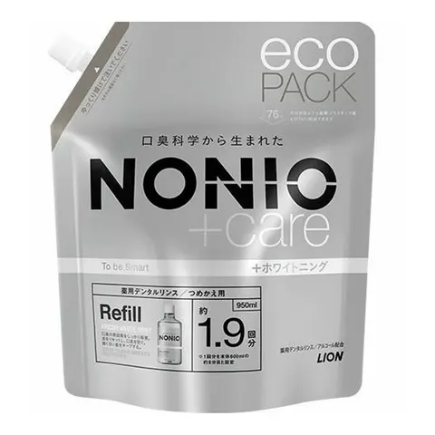 Lion Nonio Plus Whitening Dental Rinse Refill, 950ml
