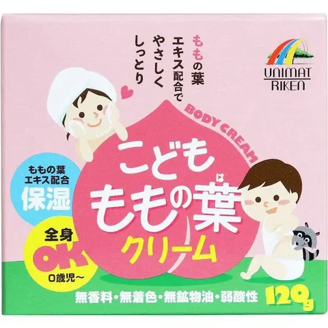 Детский крем с экстрактом листьев персика, UNIMAT RIKEN Children's Peach Leaf Cream, 120g