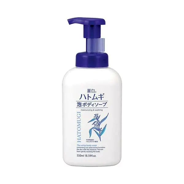 Kumano Yushi Reihaku Hatomugi Foaming Body Soap, 550ml