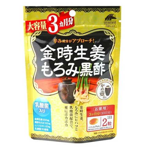 Комплекс из экстракта имбиря Кинтоки и чёрного уксуса Мороми, UNIMAT RIKEN Kintoki Ginger Moromi Black Vinegar Large Capacity, 186 шт