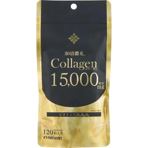 Японский пептидный коллаген Maruman Collagen 15,000 mg - для упругости кожи и суставов, 120 таблеток / Japanese Fish Collagen Peptide for Skin Elasticity and Joints, 120 Tablets