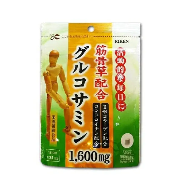 Глюкозамин - для суставов и укрепления костей, UNIMAT RIKEN Contains Muscle and Bone Grass Glucosamine, 310 шт