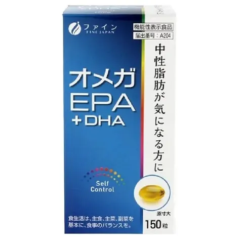Омега 3 с витамином Е и каротиноидами, Fine Japan Omega EPA+DHA 96g, 150шт